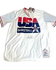 Larry Bird Signed Team USA Basketball Classic Mitchell & Ness '92 Shooting Shirt