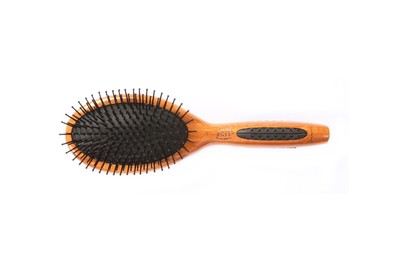 Bass Brushes Large Oval Cushion Nylon Bristles Dark Bamboo Handle 1 Brush