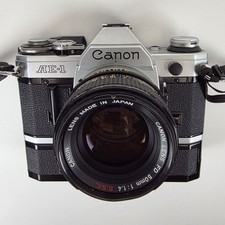 Canon AE-1 35mm SLR Film Camera with Canon 50mm f/1.8 FD Lens  Power Winder A