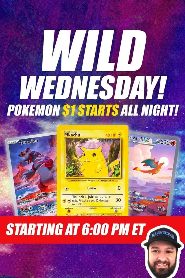 Wild Wednesday! Pokemon $1 Starts All Night!