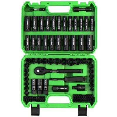 105-Piece 3/8'' Drive Impact Socket Set, SAE (5/16 to 3/4 inch) and Metric