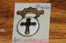 Rare 10K Cross IKSJ Fraternal Organization Pin From 1903 Salesman Sample NOS ***