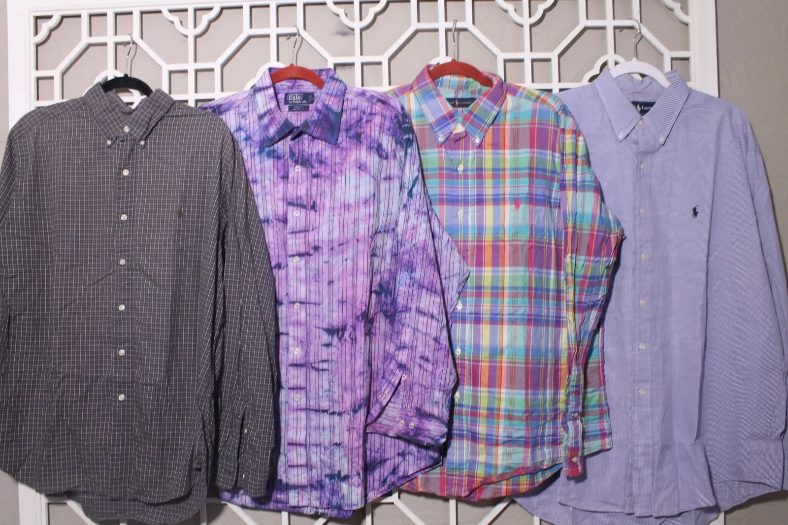 Lot of 4 Ralph Lauren Button Up Shirts Long Sleeve Mens XL Casual Preppy Pony