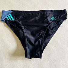 adidas Herren Badeslip Schwarz/Türkis elasti...