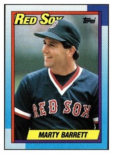 Marty Barrett 1990 Topps #355 Boston Red Sox VTG Baseball *318B