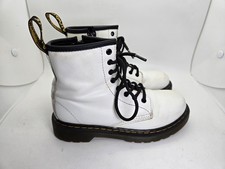 Dr. Martens Junior 1460 Softy T Boots sz 1 White Leather Air Wair Lifestyle Shoe