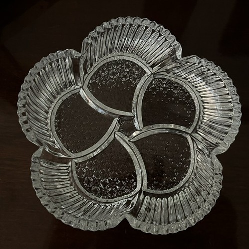 Plato de postre vintage Hoya japonés cristal caramelo diseño floral en relieve 6 1/2 pulgadas - Imagen 2 de 7