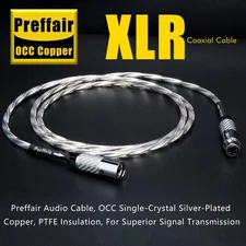 Studio Grade 110 Ohm Signal nterconnect Cable OCC Silver Plated BNC XLR RCA Pro​