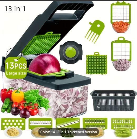 Versatile Enhanced Vegetable Chopper | Multi-Blade Interchangeable ...