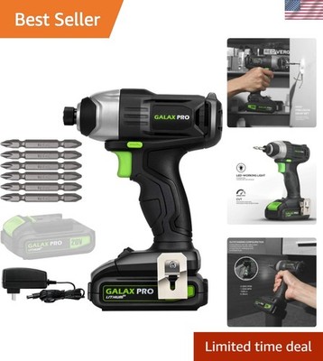 Compact 20V Lithium Ion Impact Driver with Charger & 6 Bits - Versatile Tool