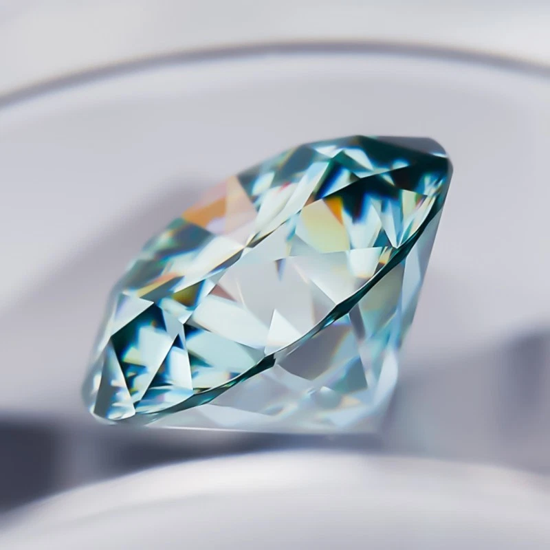 Wholesale Price Aqua Blue 0.5ct Round Cut 1-25pcs Loose Moissanite VVS1 GRA - Image 3 of 4