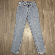 Vintage Levis 512 Jeans Womens Juniors 7 Light Wash Denim Slim Tapered USA 90s
