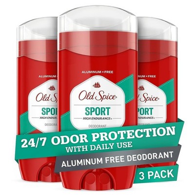 Old Spice Aluminum Free Deodorant For Men, High 3 Ounce (Pack of 3) 