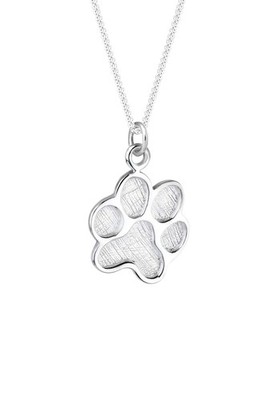Halskette Damen Pfote Anhänger Symbol Hund in 925 Sterling Silber