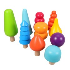 Kids Toys Wood Miniature Tree Set Toddler Early Development Activity