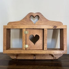 Handmade Wooden Country Primitive  Heart Wall Shelf Home Decor Farmhouse