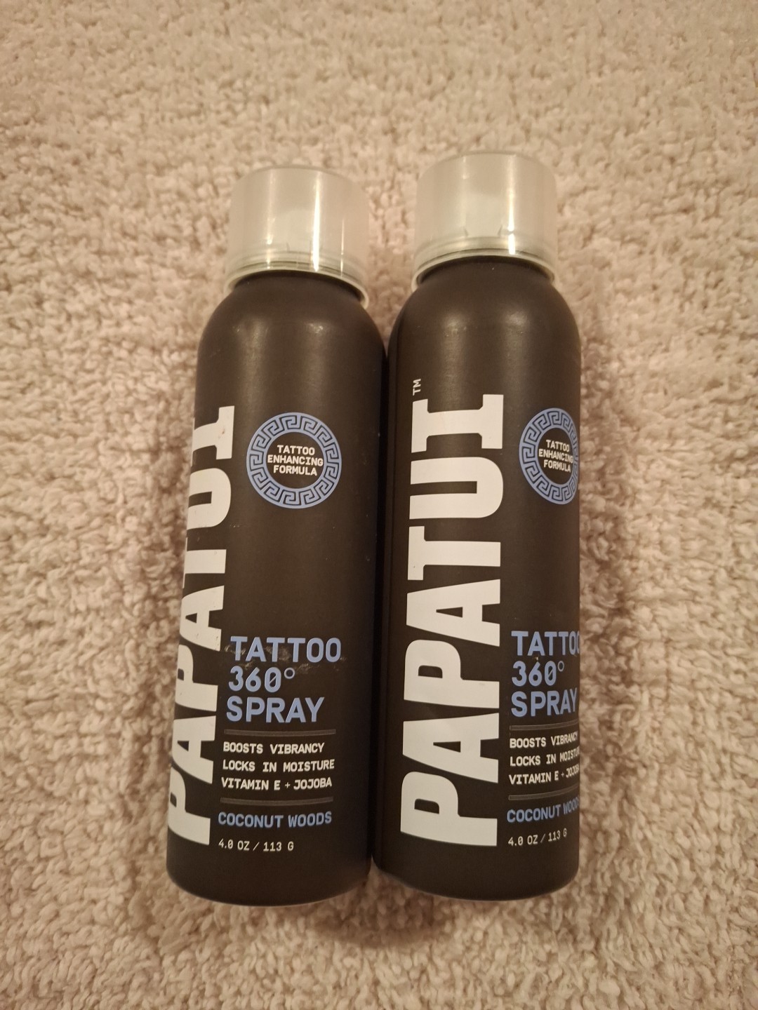 Papatui Hombre Mejora Tatuaje 360 Grados Spray, Madera de Coco, 4 OZ X2