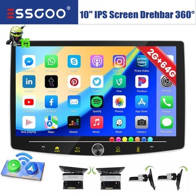 2+64G Android 15 Carplay Autoradio GPS NAVI BT RDS 1DIN 360° Drehbar Bildschirm