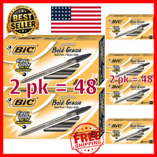 Bold Point Ballpoint Pens Black Ink 1.6mm Smo...