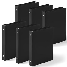 6 Pcs Plastic 1 Inch Mini 3 Ring Binders Fits 5.5" x 8.5" Paper, Holds Capaci...