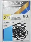 owner mutu light circle hooks size 2/0 black 5314-121 value pack 34 hooks