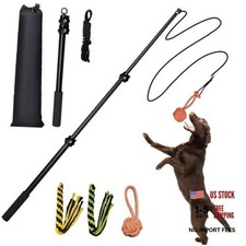 Flirt Pole for Dogs - Heavy Duty 40" Extendable Aluminum Alloy - 3-Section