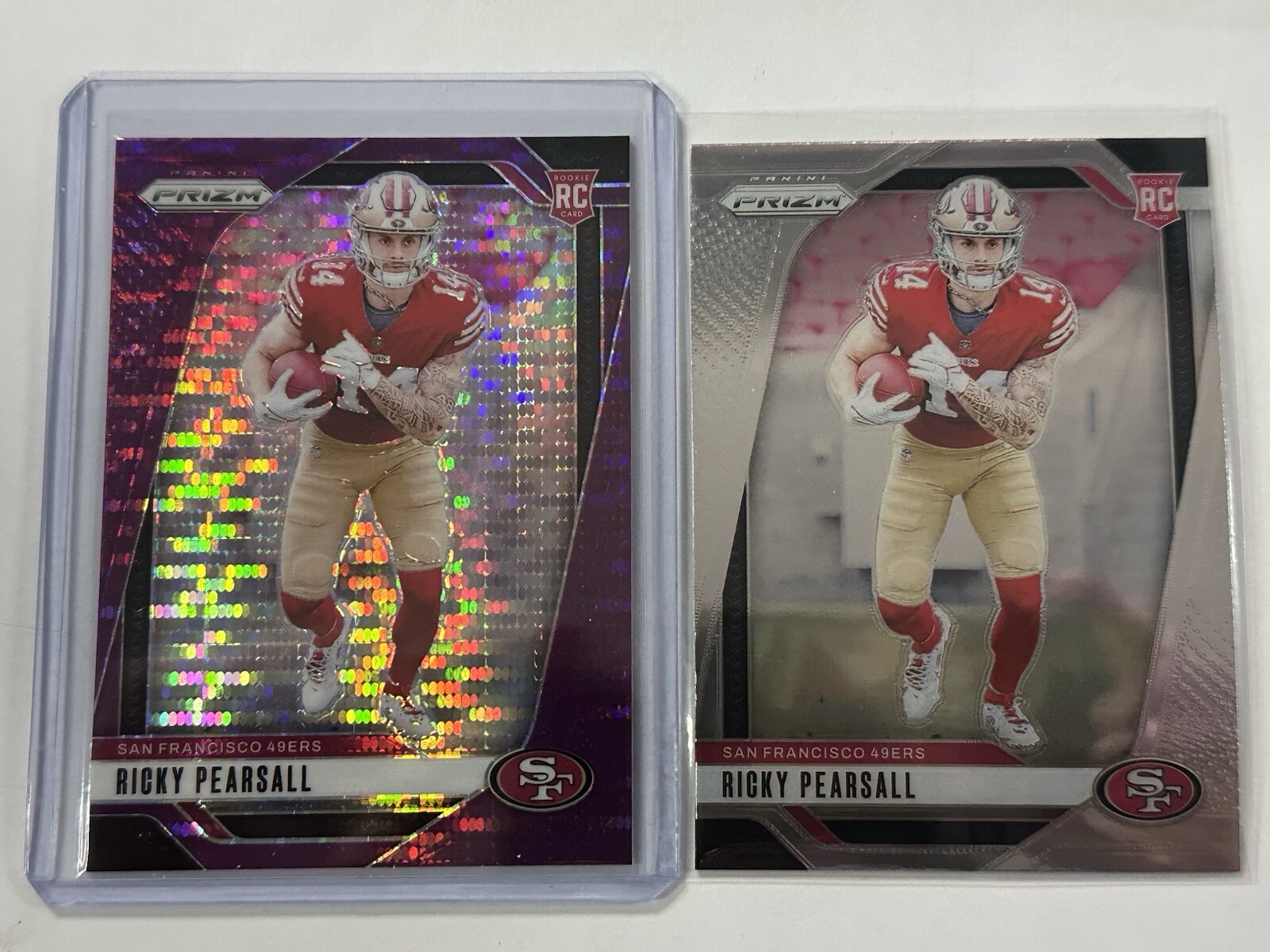 2024 Prizm Ricky Pearsall #383 RC Purple Pulsar Prizm SP + Base Rookie 49ers