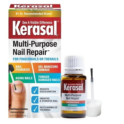 Kerasal Multi-Purpose Nail Repair, Solution Discolored Damaged Nails 0.43 oz
