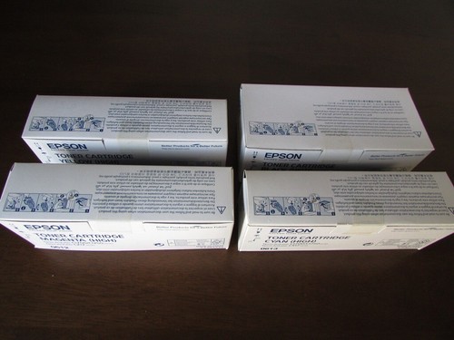 GENUINE ORIGINAL EPSON CX17 SERIES FULL SET OF BLACK AND COLOUR TONER CARTRIDGES - Zdjęcie 3 z 3