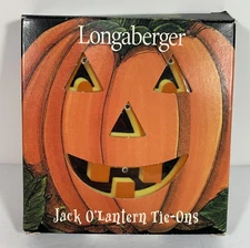 Longaberger Jack O'Lantern Pottery Basket Tie-Ons - Halloween Pumpkin Face 2000