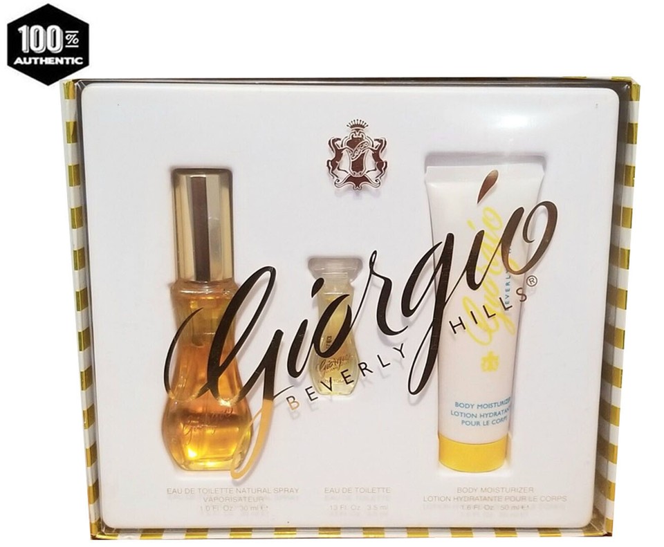 Beverly Hills 3 PC Set 1.7oz EDT Spray+.13 EDT+1.6oz Body