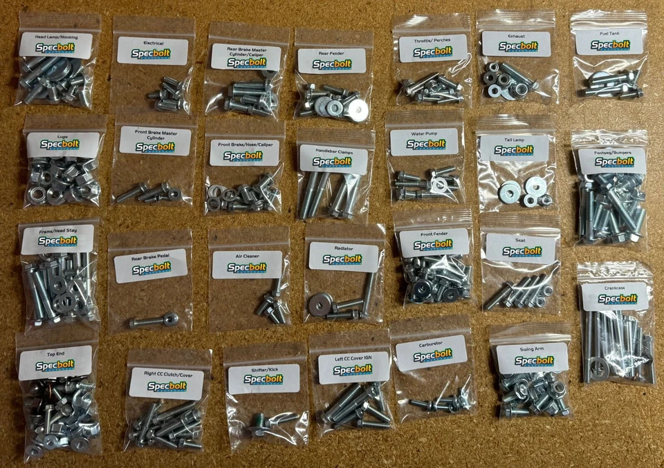 LT250R 1986 kit de pernos de restauración Suzuki Quadracer carrocería del motor rueda OEM zinc Foto 3 de 4