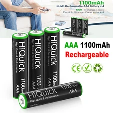 4Pcs HiQuick AAA 1100mAh NiMH Rechargeable Batteries 1.2V Battery + Case Box