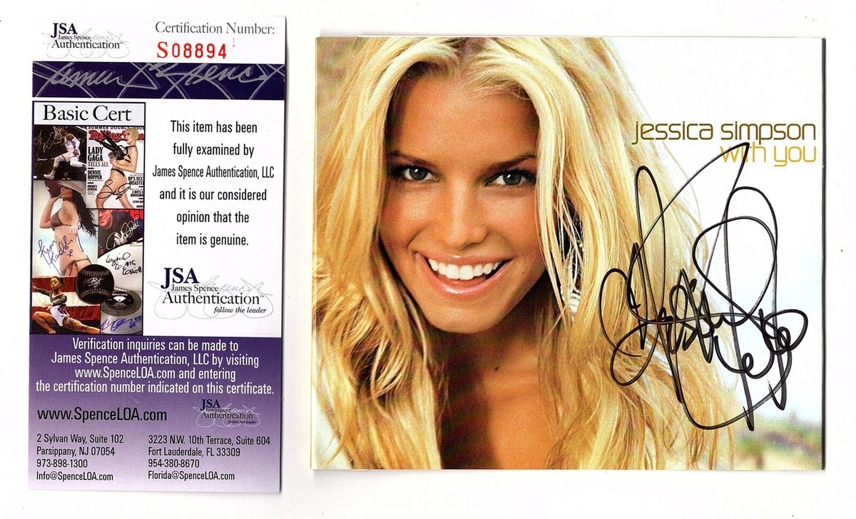 JESSICA SIMPSON Autographed Hand SIGNED CD Booklet WITH YOU Cover