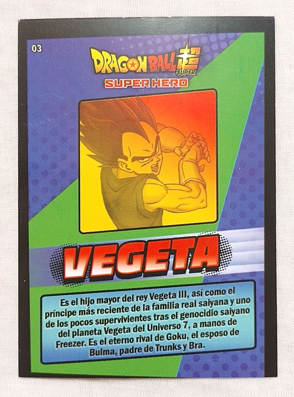 2022 DRAGON BALL SUPER: SUPER HERO #03 VEGETA BANDAI PERU Trading