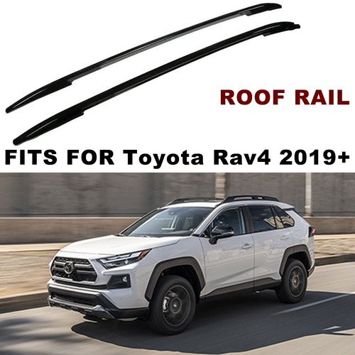 2PCS BLACK Aluminum Roof Rack Rail Fits For Toyota RAV4 2019-2024 2025 ...