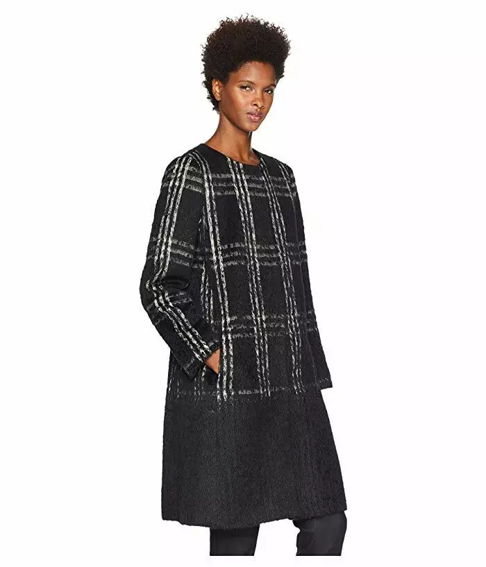 Eileen fisher plaid shop coat