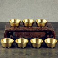 7pcs 1.9inch Small Thickened Buddha Water Supply Bowl Buddhism Brass Cup
