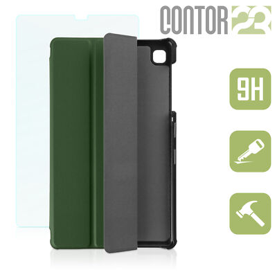 Smarte Schutzhülle Tasche +Panzerfolie DUNKELGRÜN 8.7''Samsung Galaxy Tab A7 lite