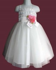 CLOSEOUT FLOWER GIRLS WEDDING PAGEANT WHITE DRESS SIZE 4