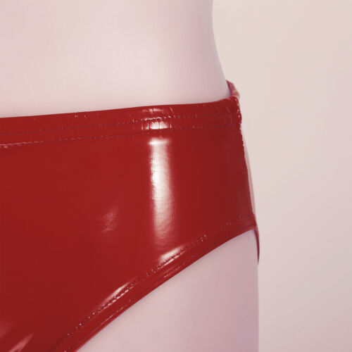 DE·Damen Wetlook Slip Hohe Taille Lack Leder Stretch Unterwäsche Booty Shorts - Bild 20 von 68