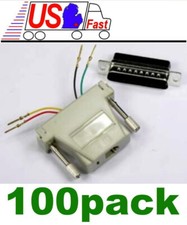 100pcs DB25pin Male RJ11 4wire 6P4C Jack Modular Port Adapter Aux/Data/Telephone