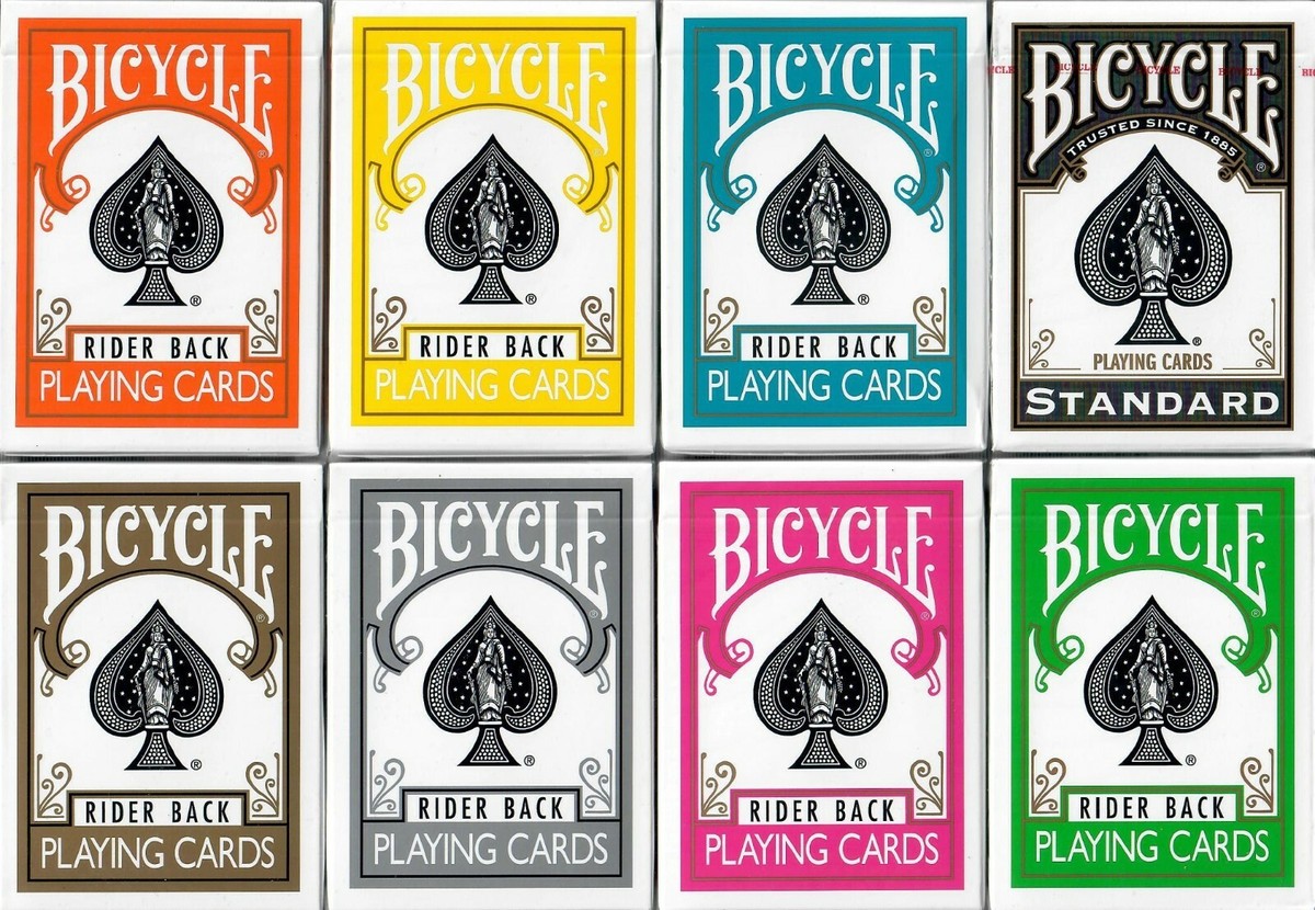 Bicycle Rider Back 8 Deck Set of Playing Cards - 8 Different