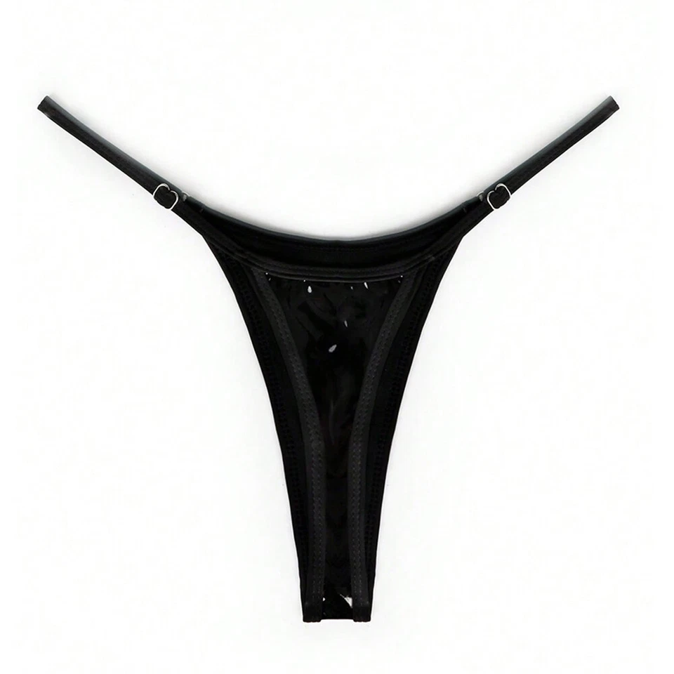 Glänzender niedriger Damen-Micro-G-String-Bikini Tanga Höschen Unterwäsche Dessous US - Bild 4 von 4
