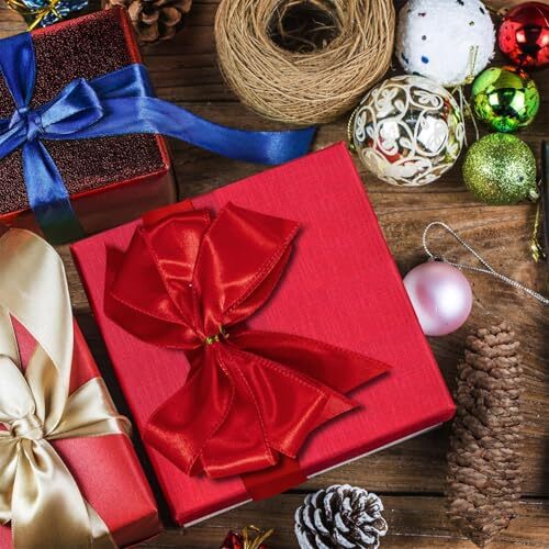 2.5 inch × 10 Yards Ivory Double Face Wired Satin Ribbon for Gift Wrapping Cr... - Picture 4 of 5