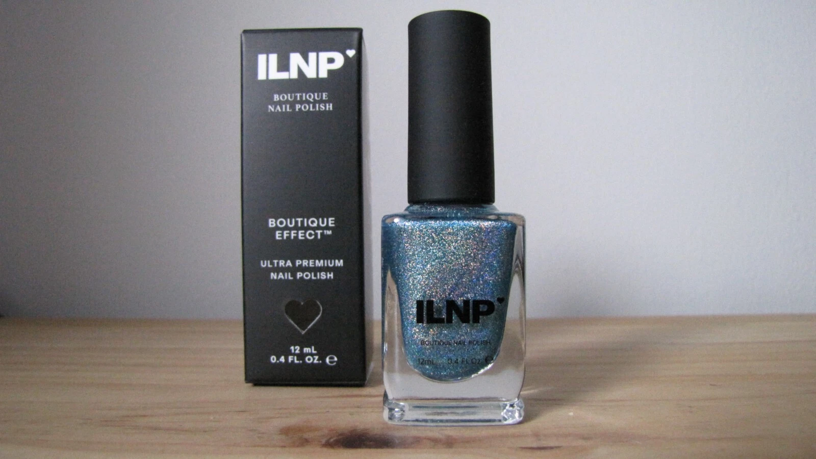 ILNP Blowing Bubbles aqua sky blue holographic shimmer nail polish - New In Box