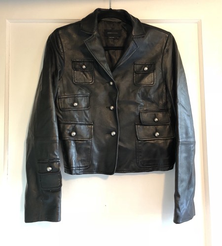 Bcbg MaxAzria Black 100% Leather Moto 