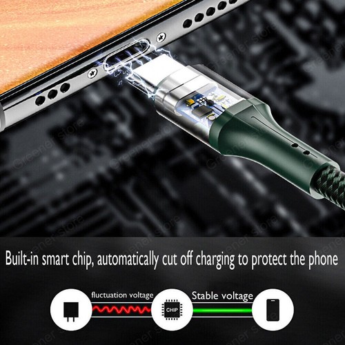 Heavy Duty Quick Fast Charge USB Type C Data Phone Charger Cable Lead 2m 1.5m 1m - Picture 6 of 15