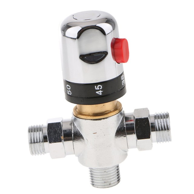 3Way Solar Thermostatic Mixing Valve Water Heater Control Mixer 2