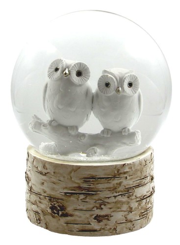 The San Francisco Music Box Company White Owl Babies 120MM Snow Globe - 第 3/3 張圖片